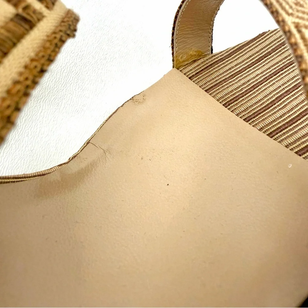 MANOLO BLAHNIK | Y2K Woven Greek Key Mule Heels Brown EU 39 Italy
